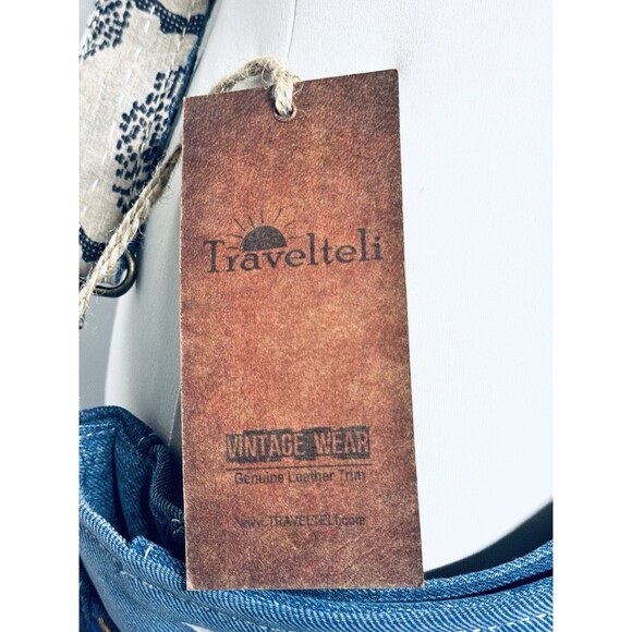 Travelteli Vintage Lot Patchwork Denim Purse Bag Crossbody Adjustable Strap New - Picture 6 of 12